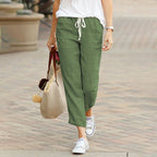 Avery Linen-Blend Drawstring Pants