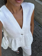 Gloria Linen-Blend Pants Set