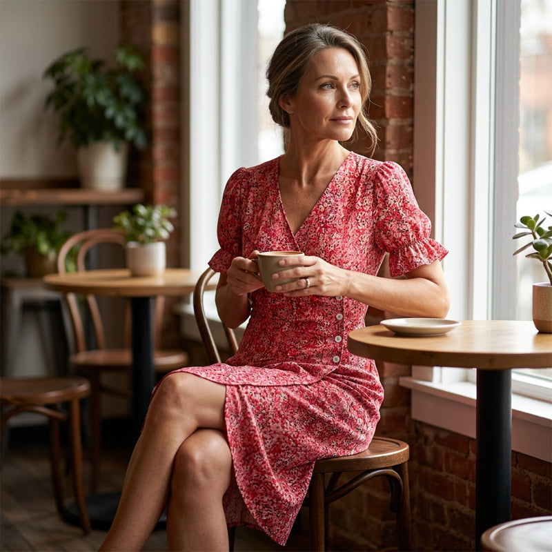 Maribel Floral V-Neck Dress