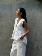 Gloria Linen-Blend Pants Set