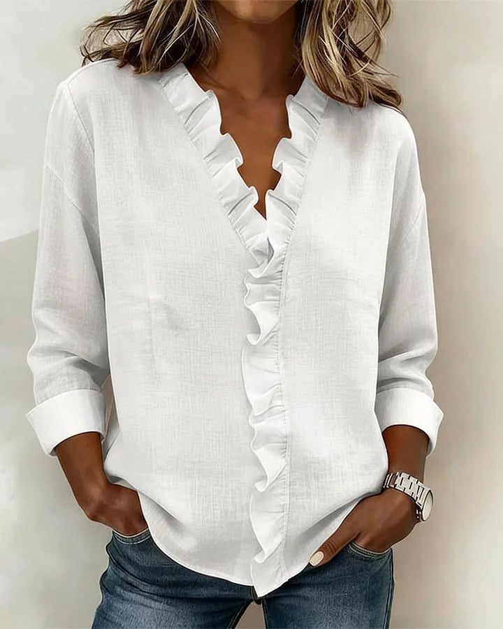 Indie Ruffle-Neck Blouse