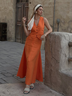 Solène Linen-Blend Skirt Set