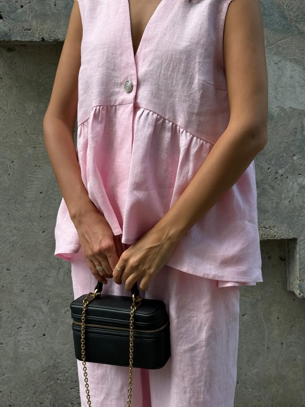 Gloria Linen-Blend Pants Set
