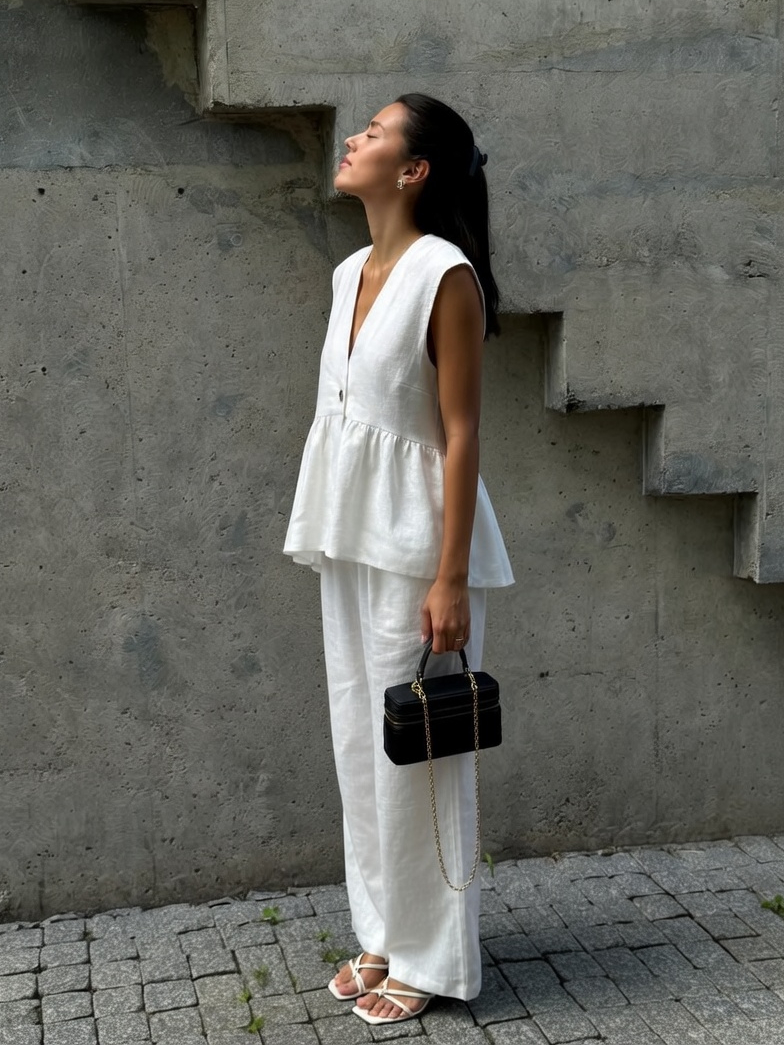Gloria Linen-Blend Pants Set