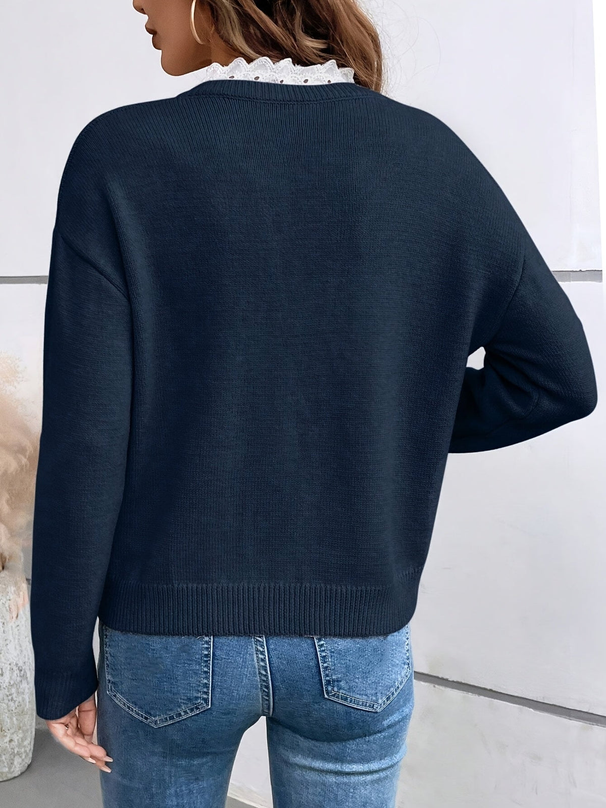 Yara Lace-Trim Knit Top