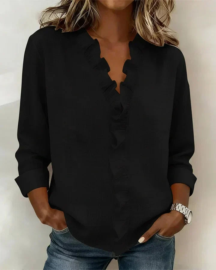 Indie Ruffle-Neck Blouse