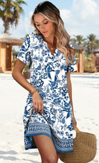 Malia Printed Midi Dress with Pockets