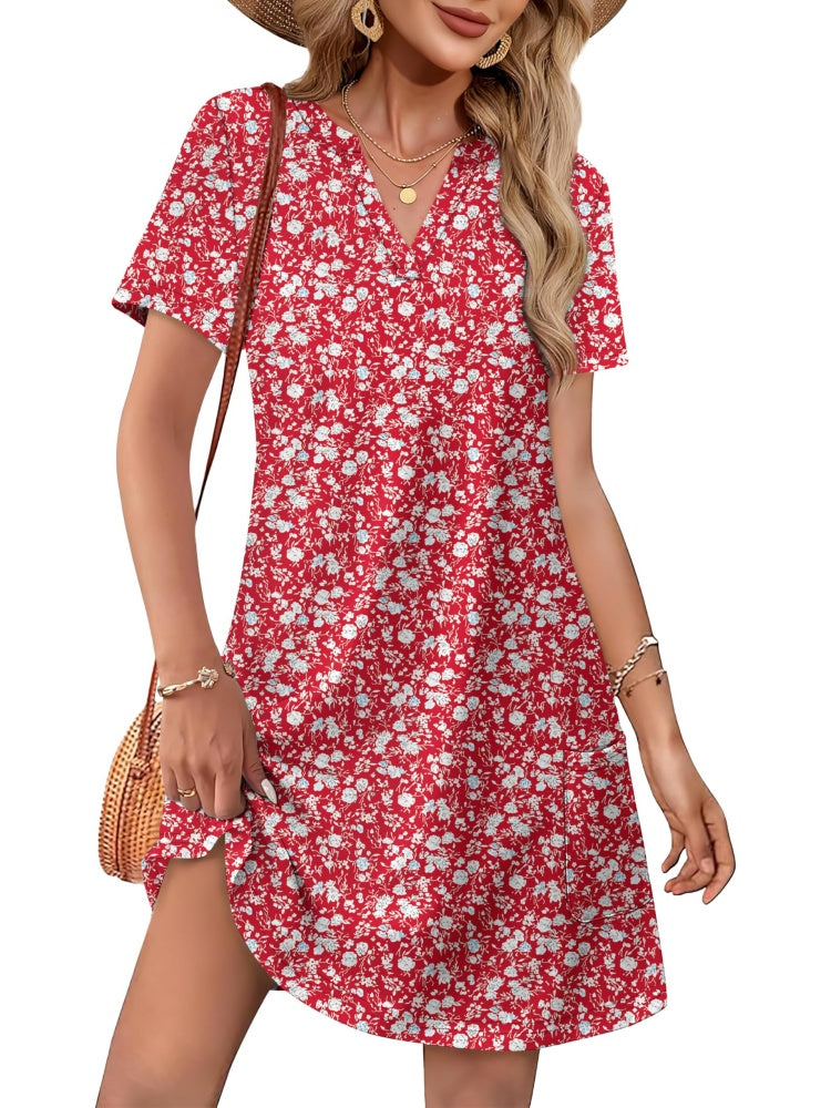 Malia Printed Midi Dress with Pockets