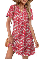 Malia Printed Midi Dress with Pockets