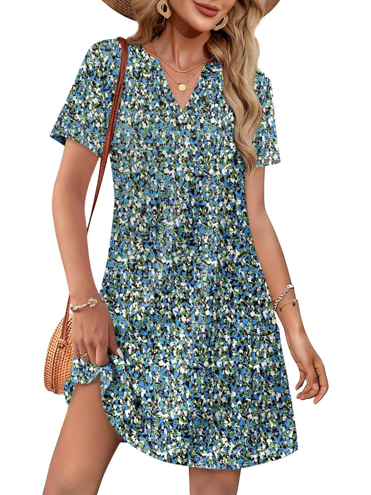 Malia Printed Midi Dress with Pockets