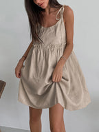 Levanzo Tie-Shoulder Mini Dress
