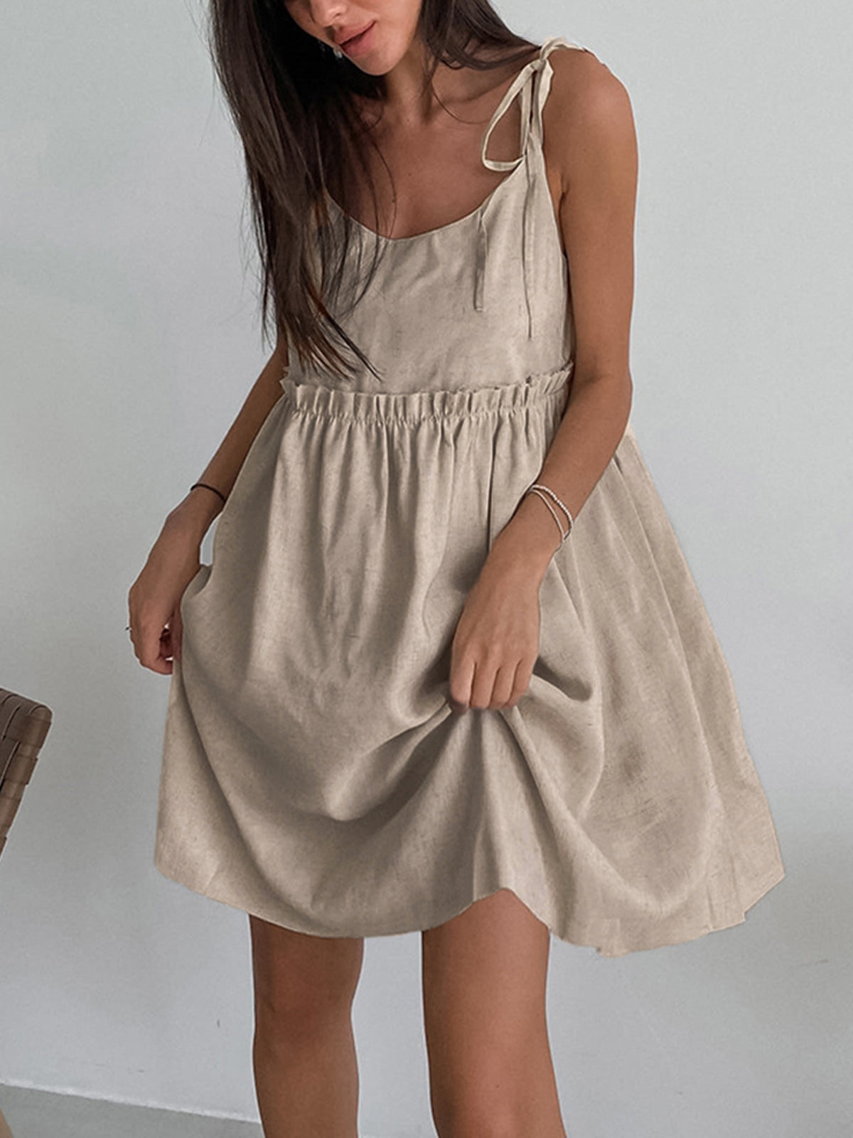 Levanzo Tie-Shoulder Mini Dress