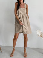 Levanzo Tie-Shoulder Mini Dress