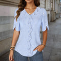 Marina Striped V-Neck Blouse