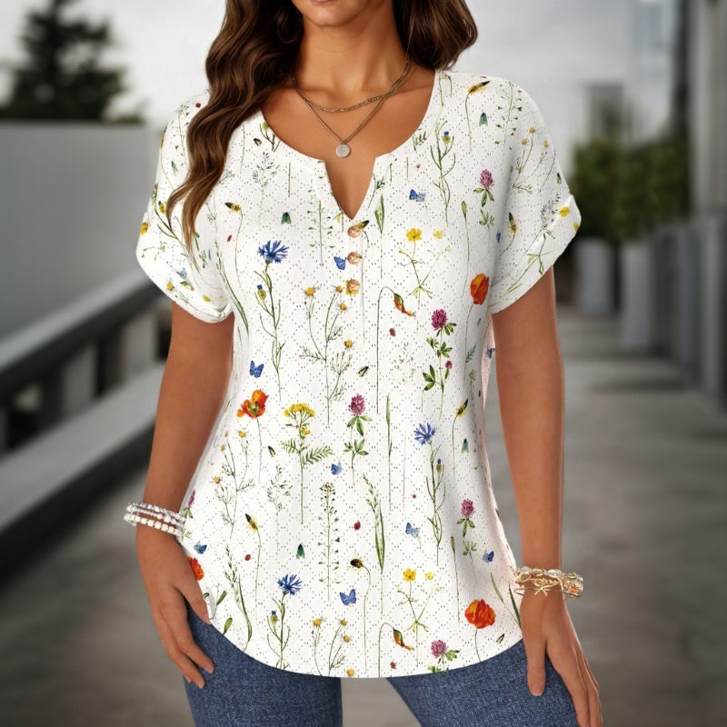 Emilia Floral Button Blouse