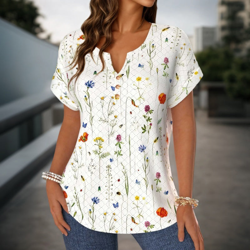 Emilia Floral Button Blouse