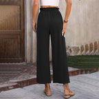 Sage Linen-Blend Wide-Leg Pants