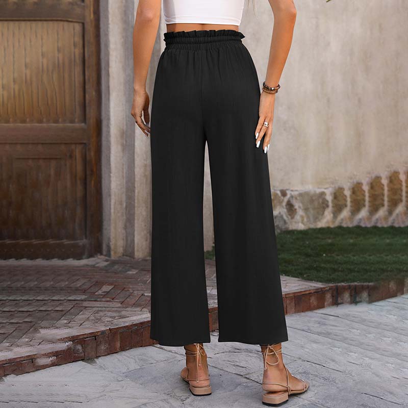 Sage Linen-Blend Wide-Leg Pants