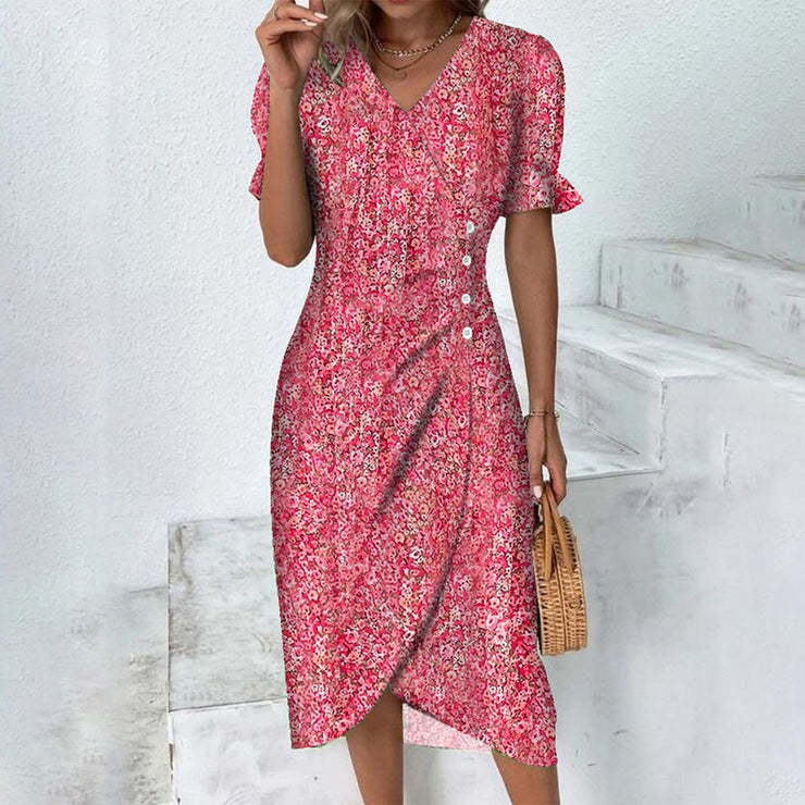 Maribel Floral V-Neck Dress