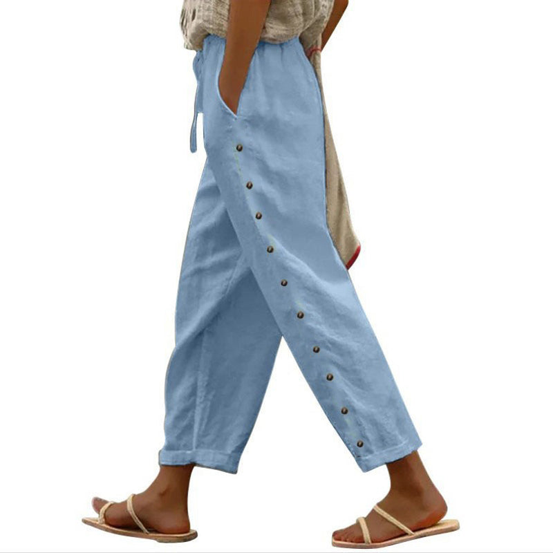 Clara Cropped Linen-Blend Pants