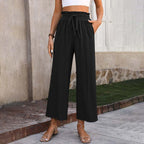 Sage Linen-Blend Wide-Leg Pants