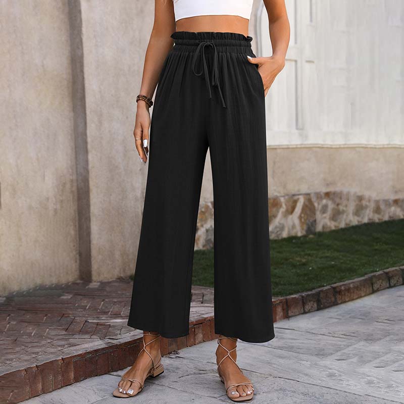 Sage Linen-Blend Wide-Leg Pants