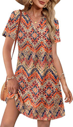 Malia Printed Midi Dress with Pockets