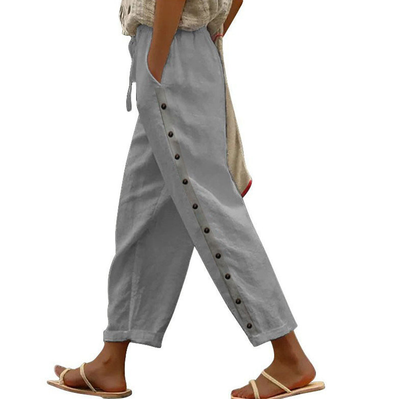 Clara Cropped Linen-Blend Pants