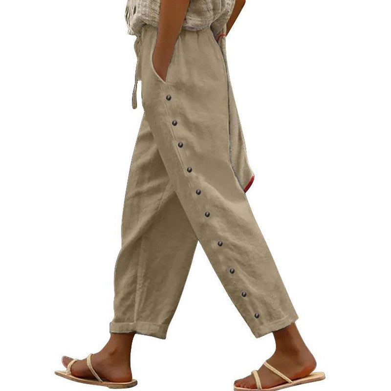 Clara Cropped Linen-Blend Pants