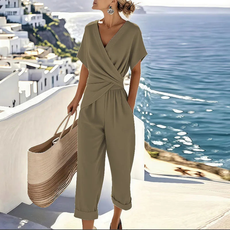 Colleen Wrap-Top Two-Piece Set