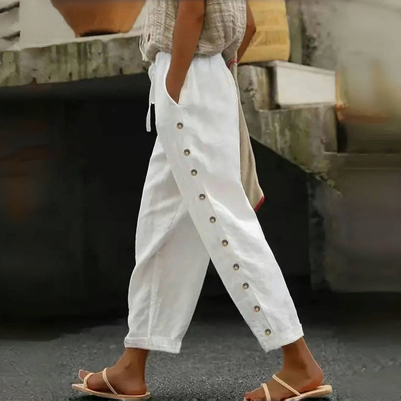 Clara Cropped Linen-Blend Pants