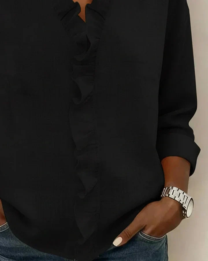 Indie Ruffle-Neck Blouse