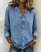 Indie Ruffle-Neck Blouse
