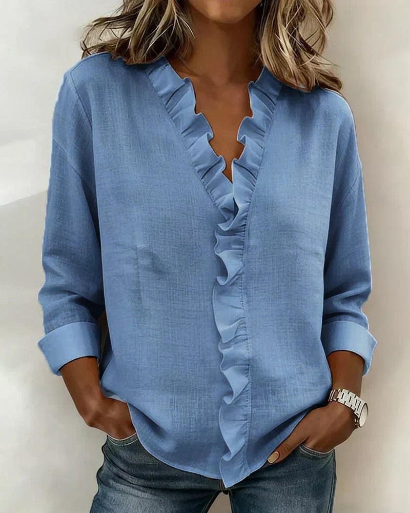 Indie Ruffle-Neck Blouse