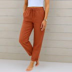 Ellaine Stretch Linen-Blend Pants