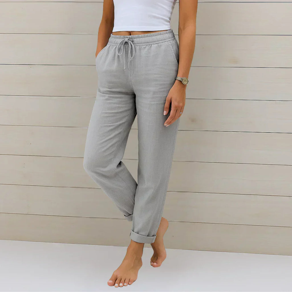 Ellaine Stretch Linen-Blend Pants