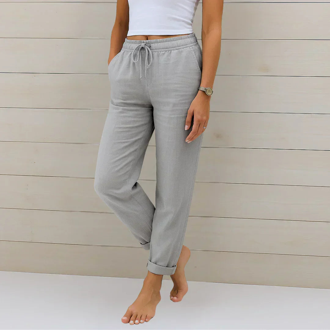 Ellaine Stretch Linen-Blend Pants