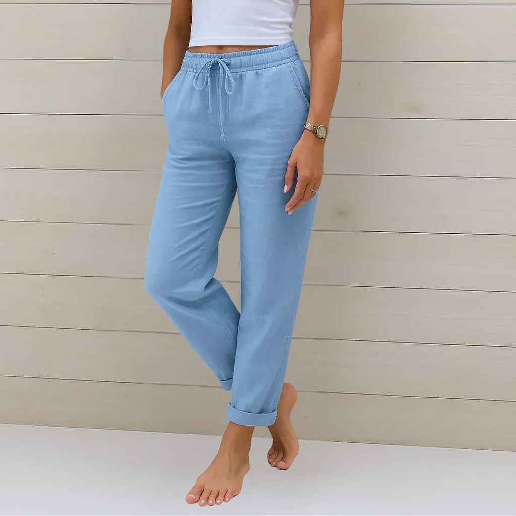 Ellaine Stretch Linen-Blend Pants