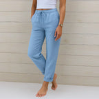 Ellaine Stretch Linen-Blend Pants