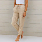 Ellaine Stretch Linen-Blend Pants