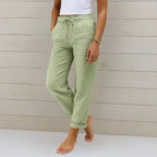 Ellaine Stretch Linen-Blend Pants