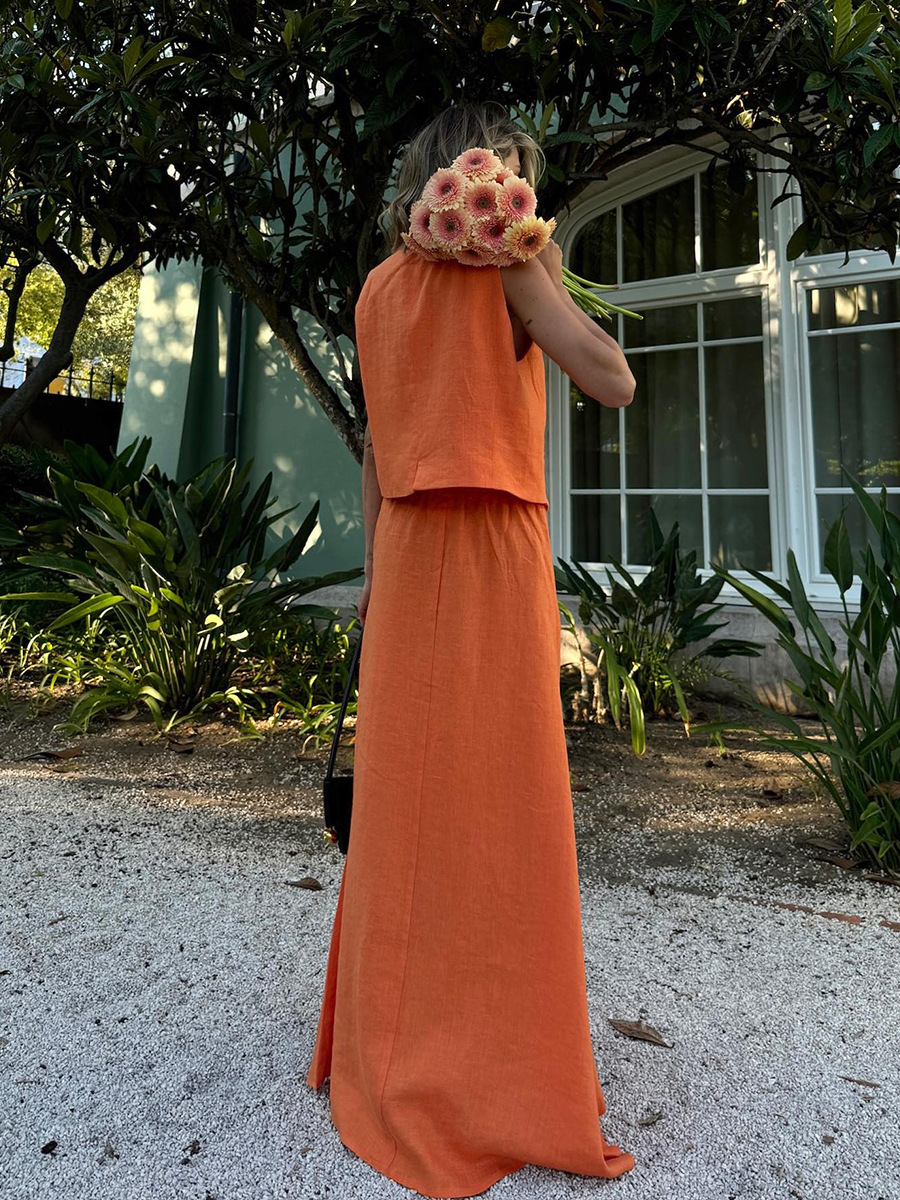 Solène Linen-Blend Skirt Set