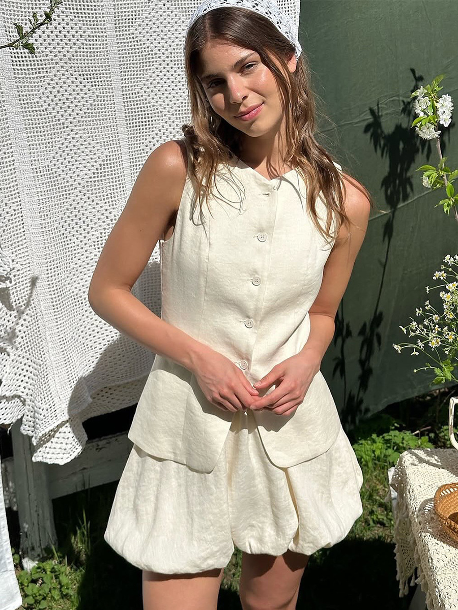 Eloise Cotton-Linen Pants Set