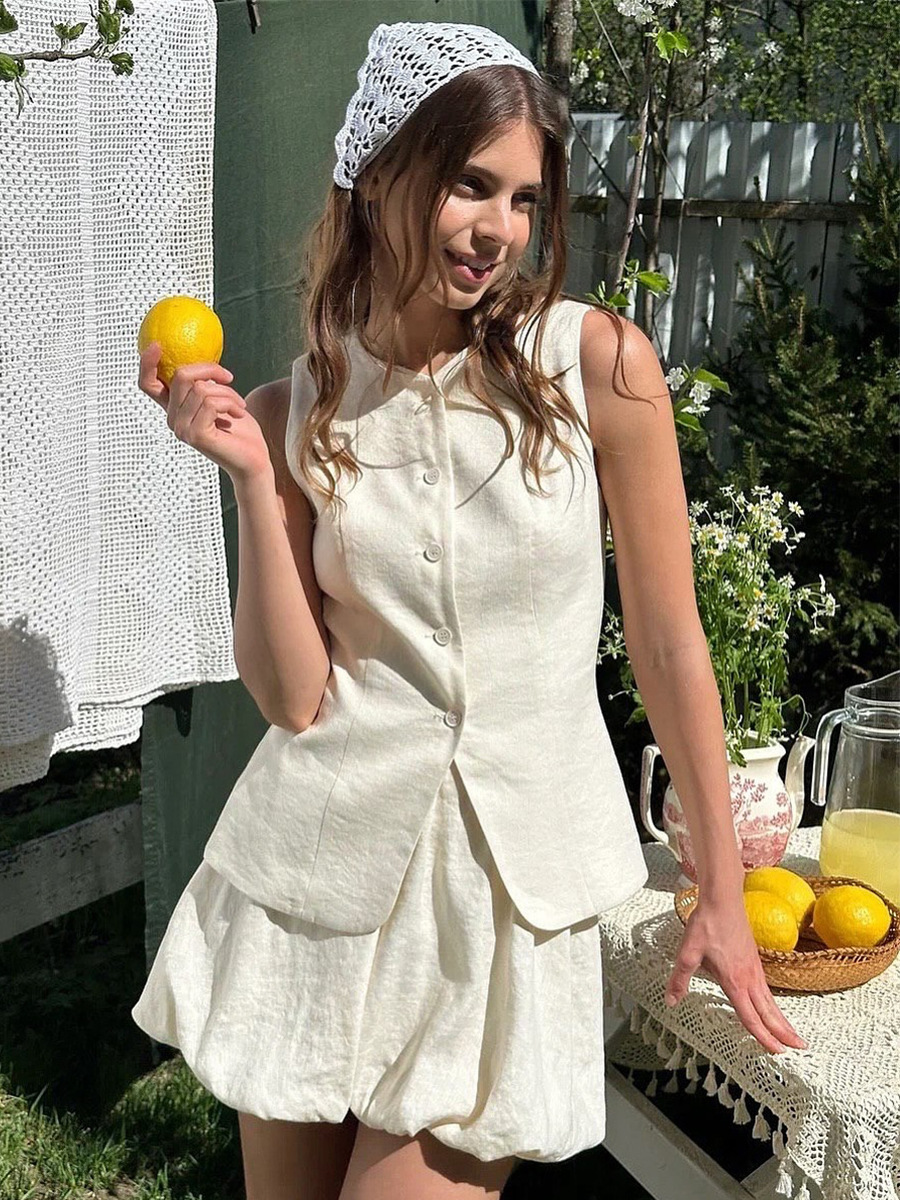 Eloise Cotton-Linen Pants Set