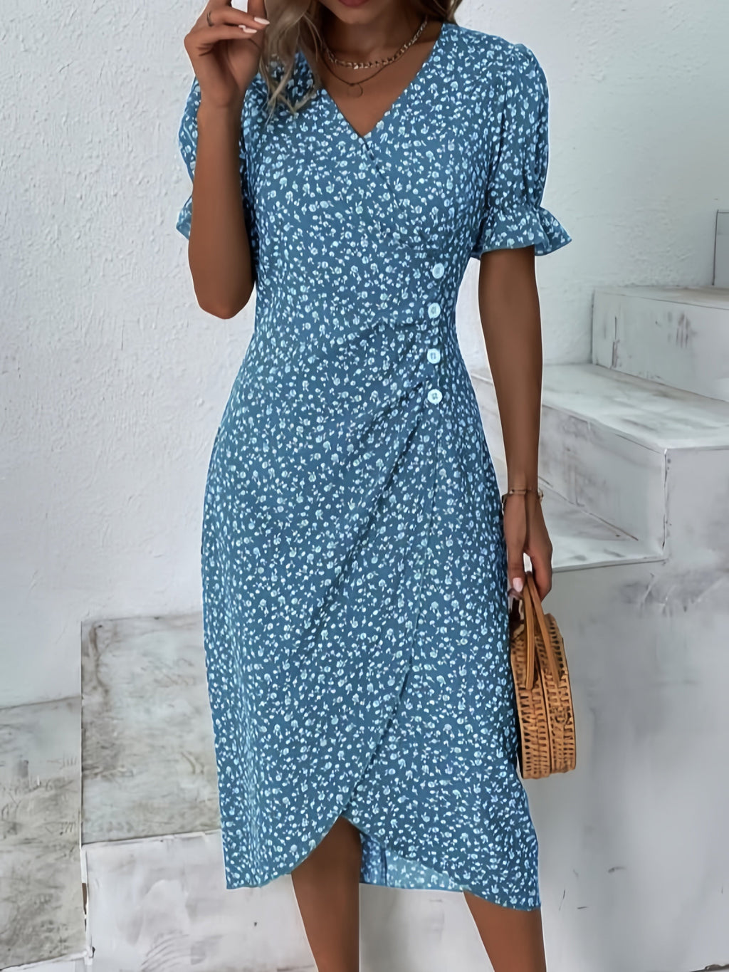 Maribel Floral V-Neck Dress