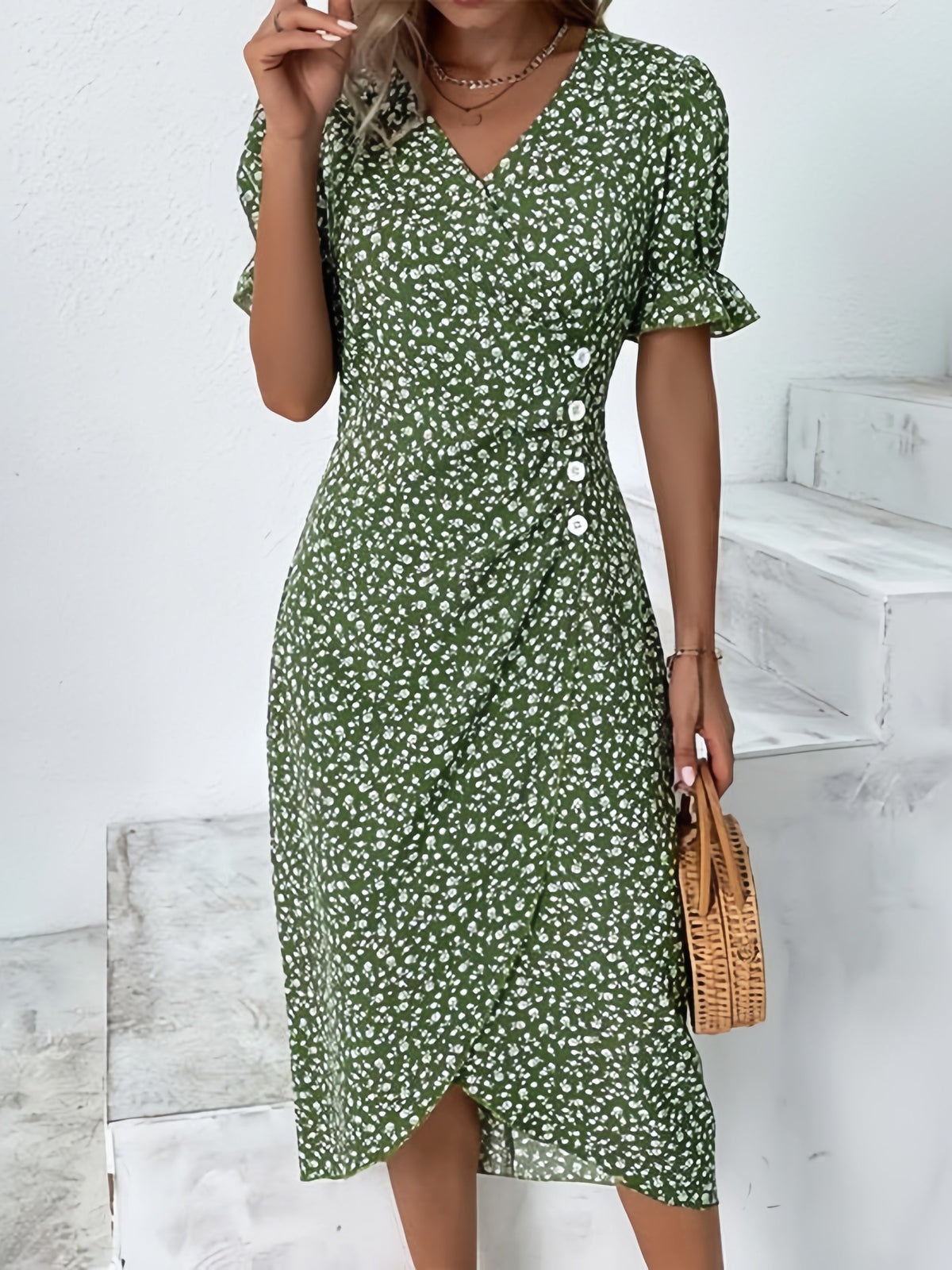 Maribel Floral V-Neck Dress