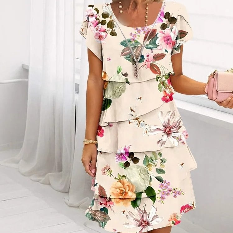 Amara Floral Cascade Dress
