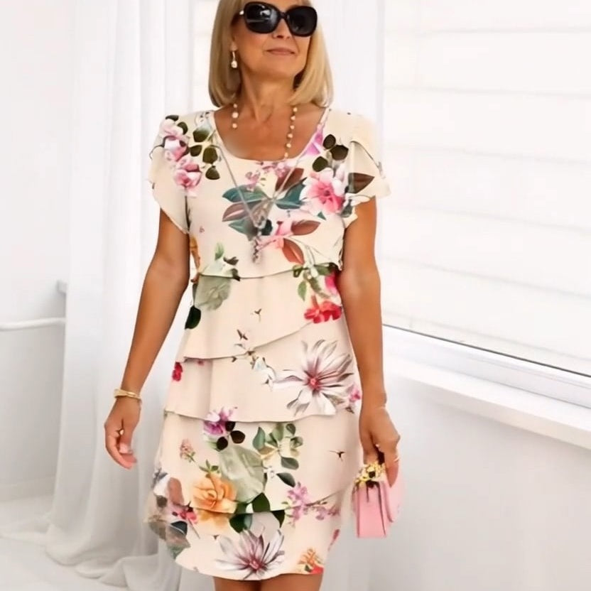 Amara Floral Cascade Dress