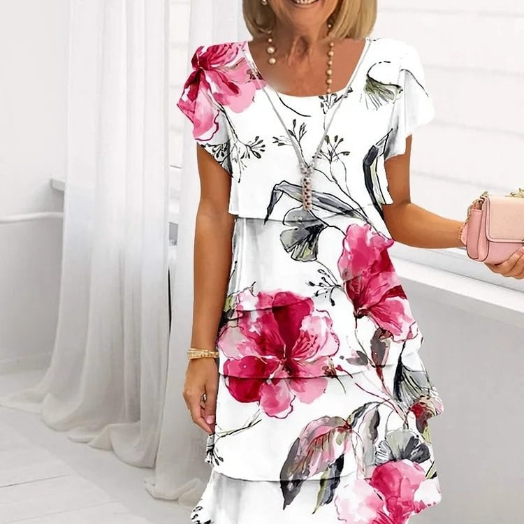 Amara Floral Cascade Dress