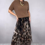 Leonie Knit Top & Leopard Skirt Set
